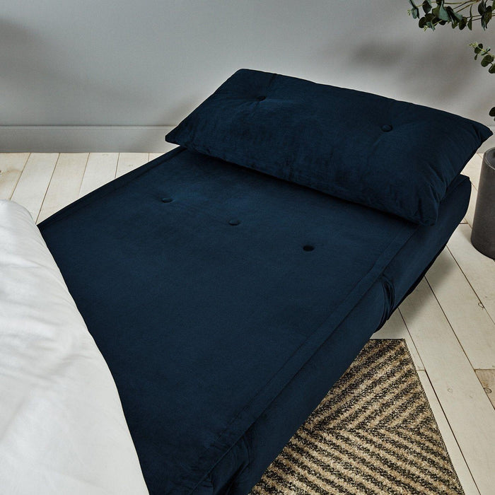 Outlet - Una single sofa bed - blue - velvet - Laura James