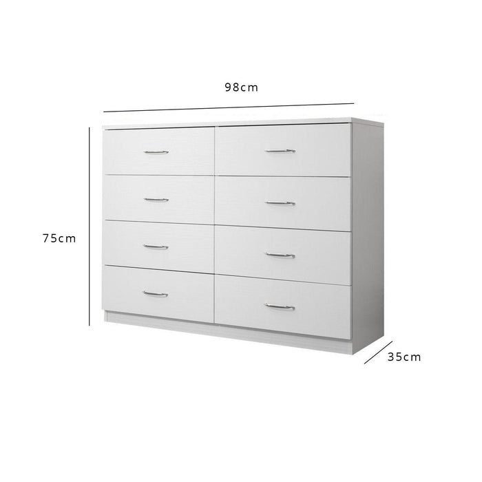 Outlet - Essie chest of drawers - 8 drawer - white - Laura James
