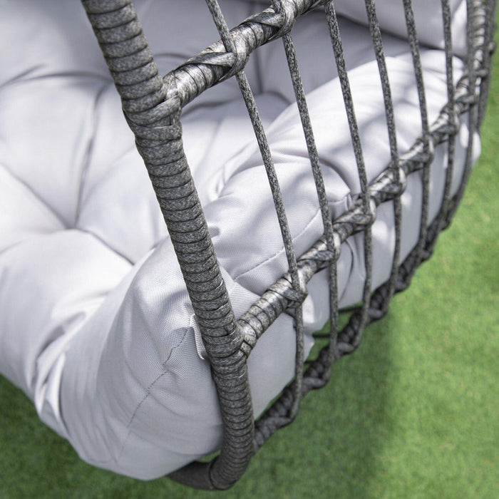 Wick hanging egg chair - dark grey rattan - Laura James