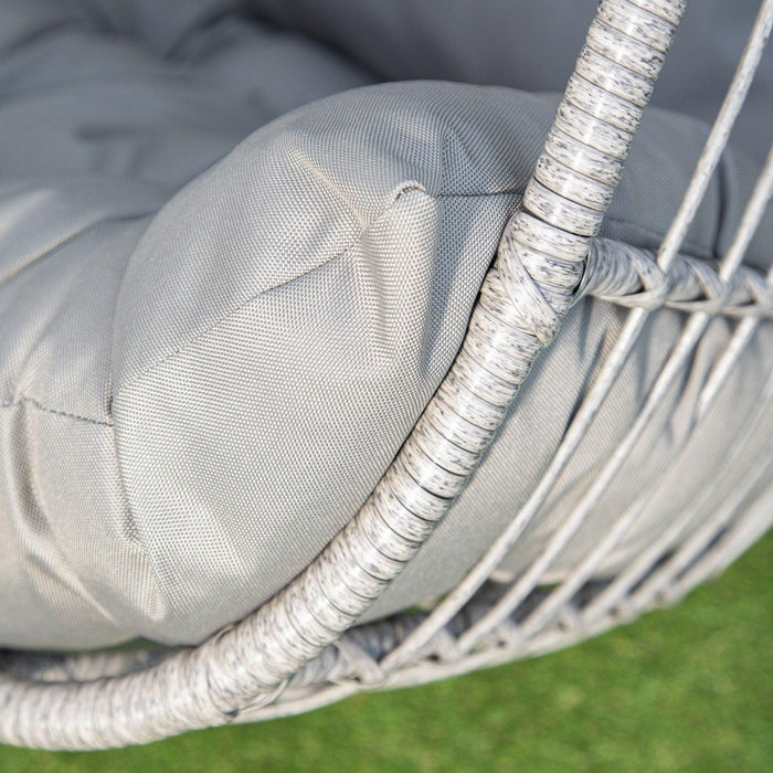 Wick hanging egg chair - light grey rattan - Laura James
