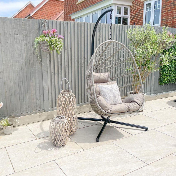 Outlet - Wick Hanging Egg Chair - Light Grey - Laura James