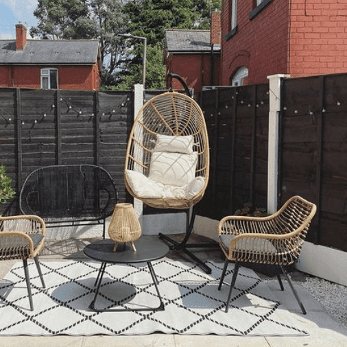 Wick hanging egg chair - natural rattan - Laura James