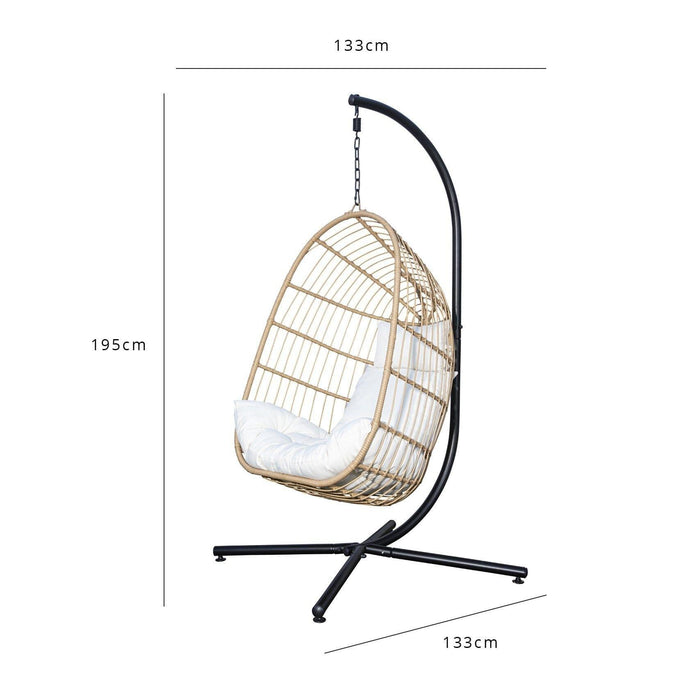 Wick hanging egg chair - natural rattan - Laura James