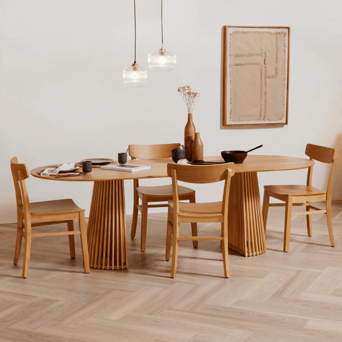 Outlet - Wooden Dining Chair Oak Colour - Laura James