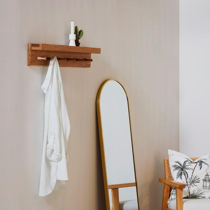 Willow Wooden Coat Hook with Shelf - Oak
