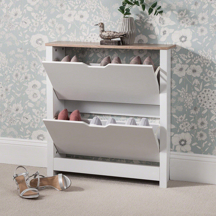 OUTLET-Shoe Cabinet - Small 2 Door - White - Laura James