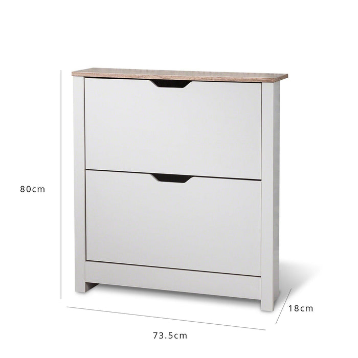 OUTLET-Shoe Cabinet - Small 2 Door - White - Laura James