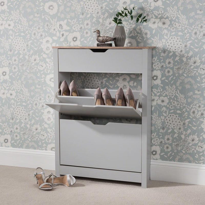 Outlet – Windsor shoe cabinet - 3 door - grey - Laura James