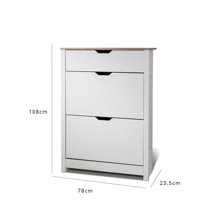 Outlet – Windsor shoe cabinet - 3 door - grey - Laura James