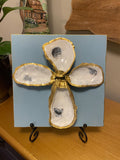 Oyster shell cross with stand  - 1