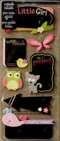 Paper House 3D Dimensional Little Girl Writeable Chalkboard Stickers - SCRAPBOOKFARE