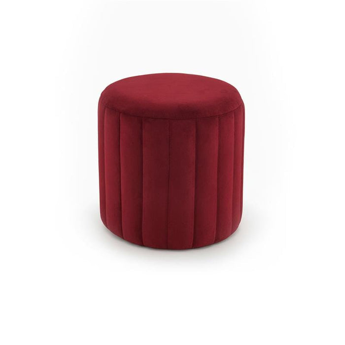 Penelope Drum Stool - Burgundy Red - Laura James