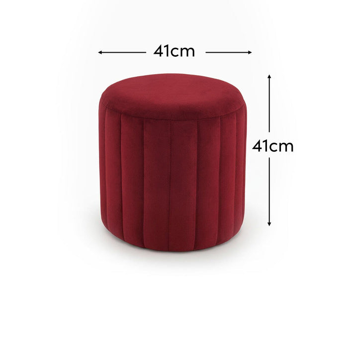 Penelope Drum Stool - Burgundy Red - Laura James