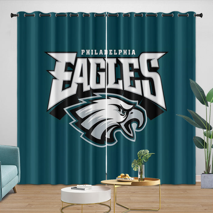 Philadelphia Eagles Curtains Blackout Window Drapes Kids Room Decoration