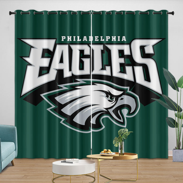 Philadelphia Eagles Curtains Blackout Window Drapes Kids Room Decoration