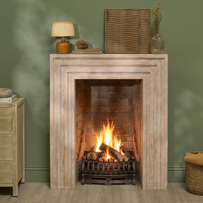 Piper 120cm Fireplace Surround - Chalked Mango Wood - Laura James