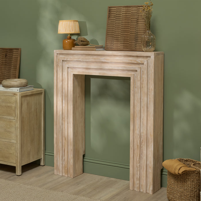 Piper 120cm Fireplace Surround - Chalked Mango Wood - Laura James