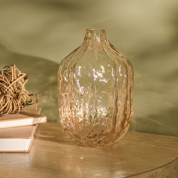 Radford 19cm Glass Vase - Clay - Laura James