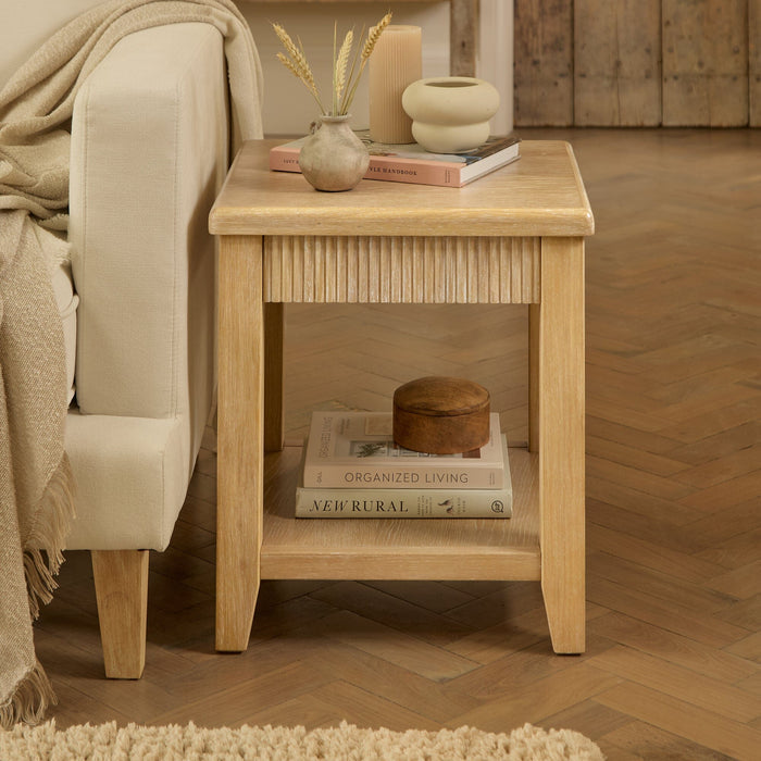Raleigh 45cm Side Table - Whitewash - Laura James