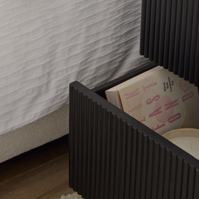 Raleigh Black Oak 2 Drawer Bedside Table - Laura James