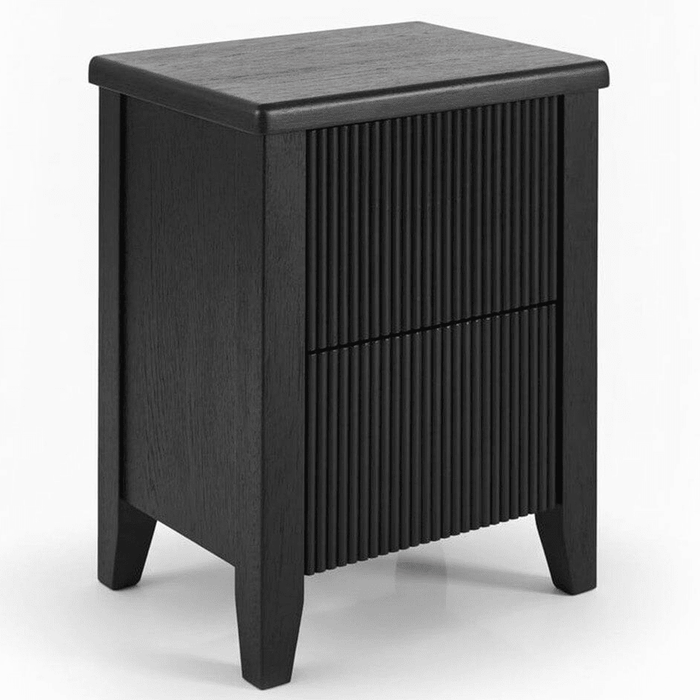 Raleigh Black 2 Drawer Bedside Table