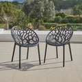 Raquel Black Plastic Garden Chairs - Set of 2 - Laura James