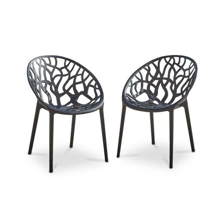 Raquel Black Plastic Garden Chairs - Set of 2 - Laura James