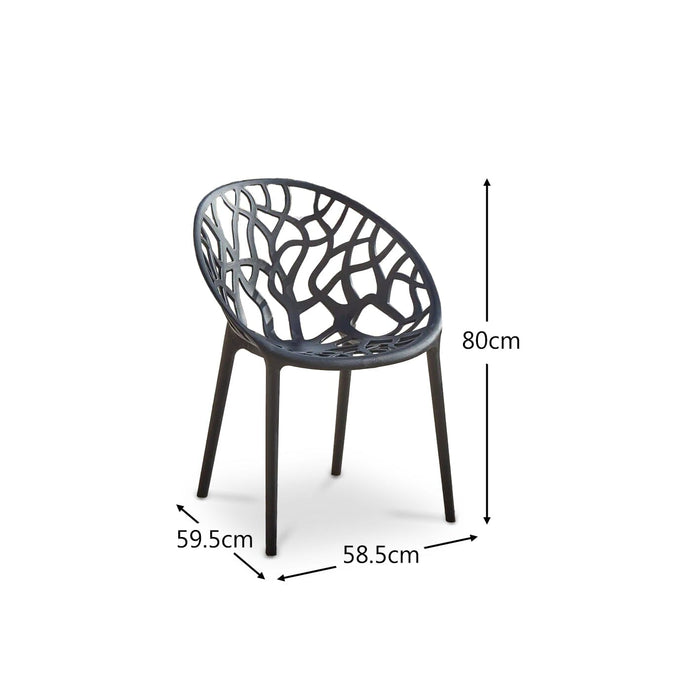 Raquel Black Plastic Garden Chairs - Set of 2 - Laura James