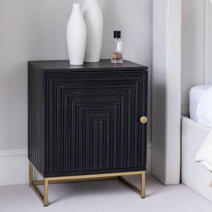 Rayna Bedside Table - Jet Black - Laura James