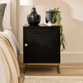 Rayna Black 1 Door Right Bedside Table
