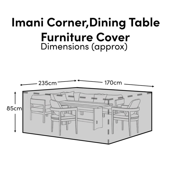 Rectangular Rain Cover 235x170x85cm - Harlyn Corner Sofa with Table - Imani 8 Seater Dining Set