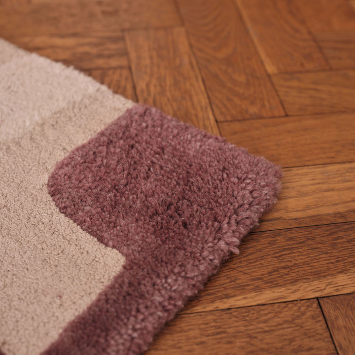 Redburn 120x170cm Wool/ Cotton Rug - Burgundy Red and Natural - Laura James