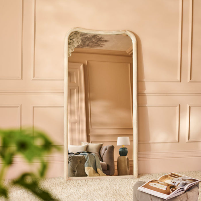 Rendall 180x90cm Wooden Mirror - Whitewash Paulownia - Laura James