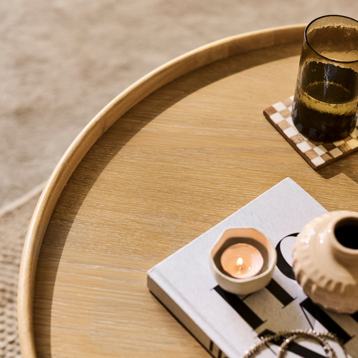 Rhiannon 75cm Round Coffee Table - Whitewash Oak - Laura James