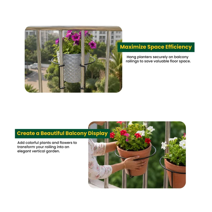 Ring Nest Railing Planter Holder for Balcony | Urban Plant