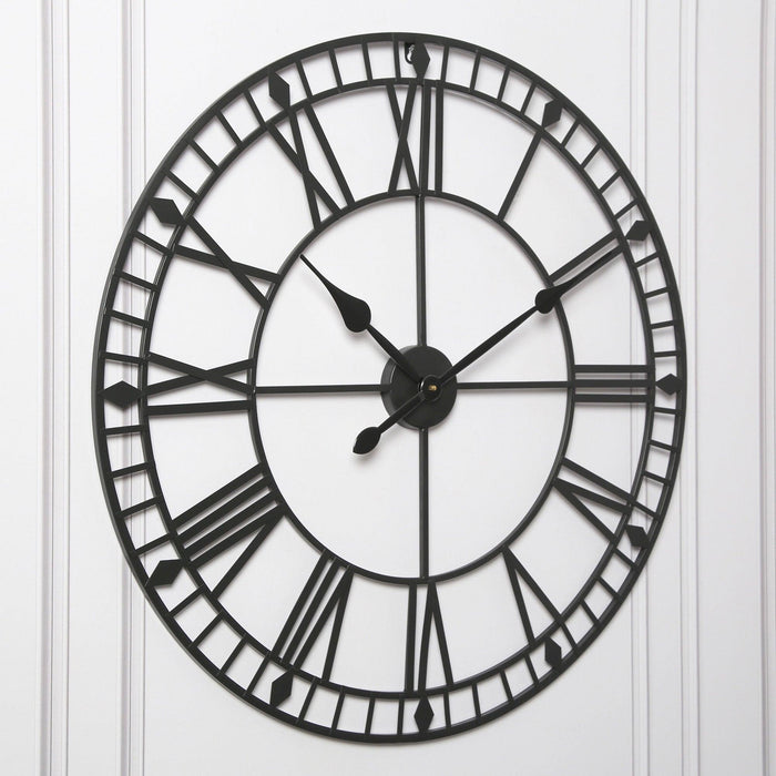 Riseley 80cm Metal Skeleton Wall Clock - Black - Laura James