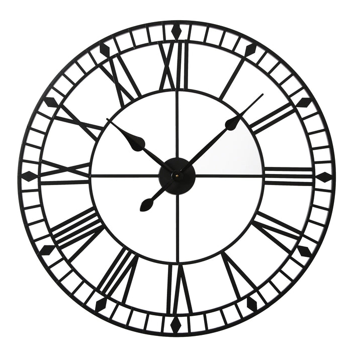 Riseley 80cm Metal Skeleton Wall Clock - Black - Laura James