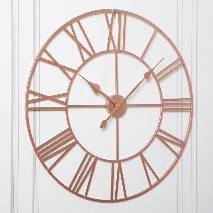 Riseley 80cm Metal Skeleton Wall Clock - Copper - Laura James