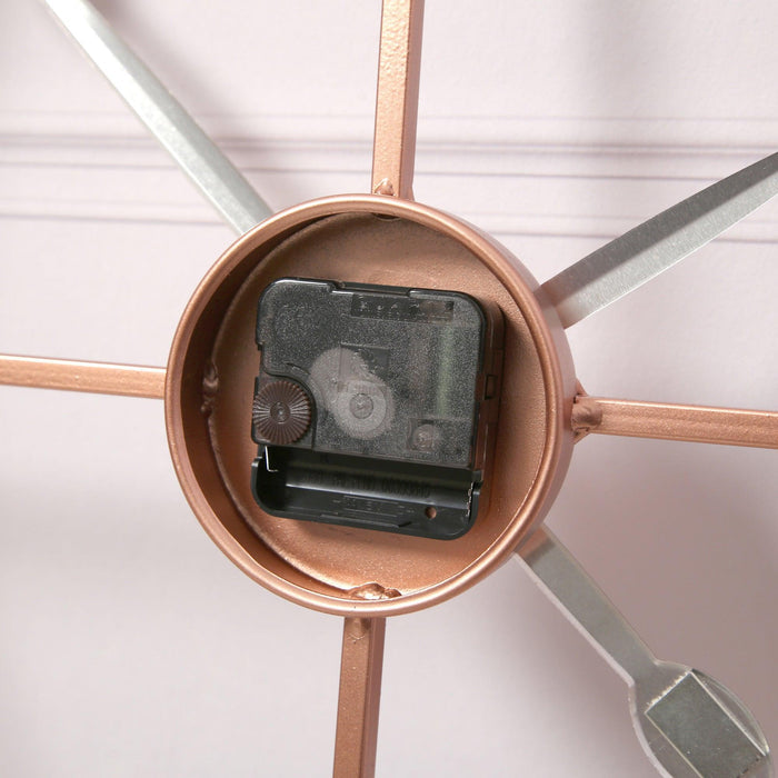 Riseley 80cm Metal Skeleton Wall Clock - Copper - Laura James