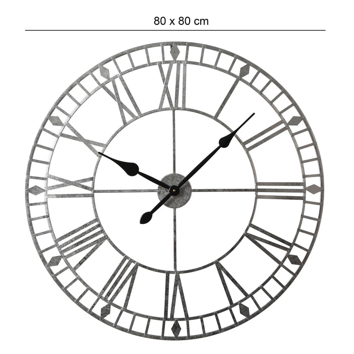 Riseley Skeleton Wall Clock - Silver