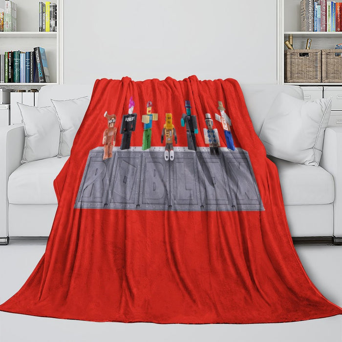 Roblox Blanket Flannel Pattern Throw Kids Room Decoration