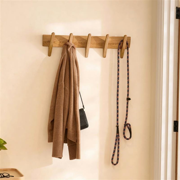 Roe Small Pale Oak Coat Rack - Laura James