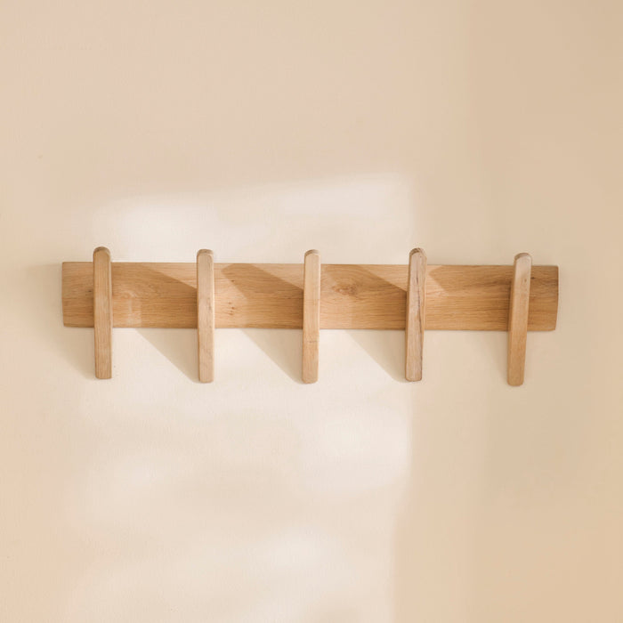 Roe Small Whitewash Oak Coat Rack- Laura James