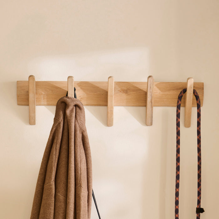 Roe Small Whitewash Oak Coat Rack- Laura James