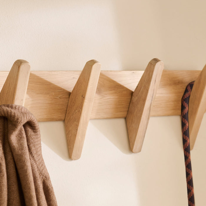 Roe Small Whitewash Oak Coat Rack- Laura James