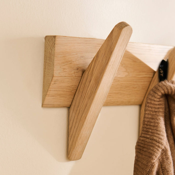 Roe Small Whitewash Oak Coat Rack- Laura James
