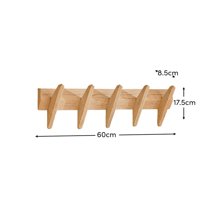 Roe Small Whitewash Oak Coat Rack- Laura James
