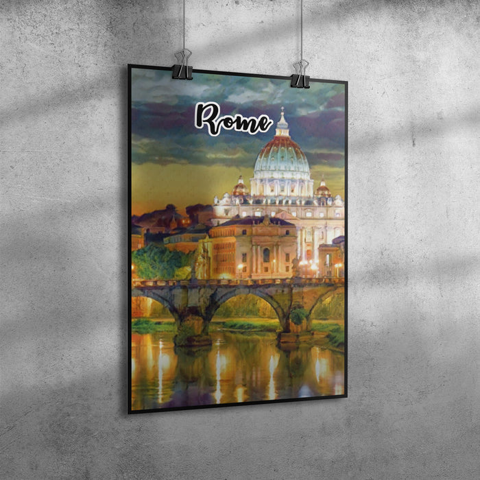 Rome Italy Art Poster Painting 12" x 18"
