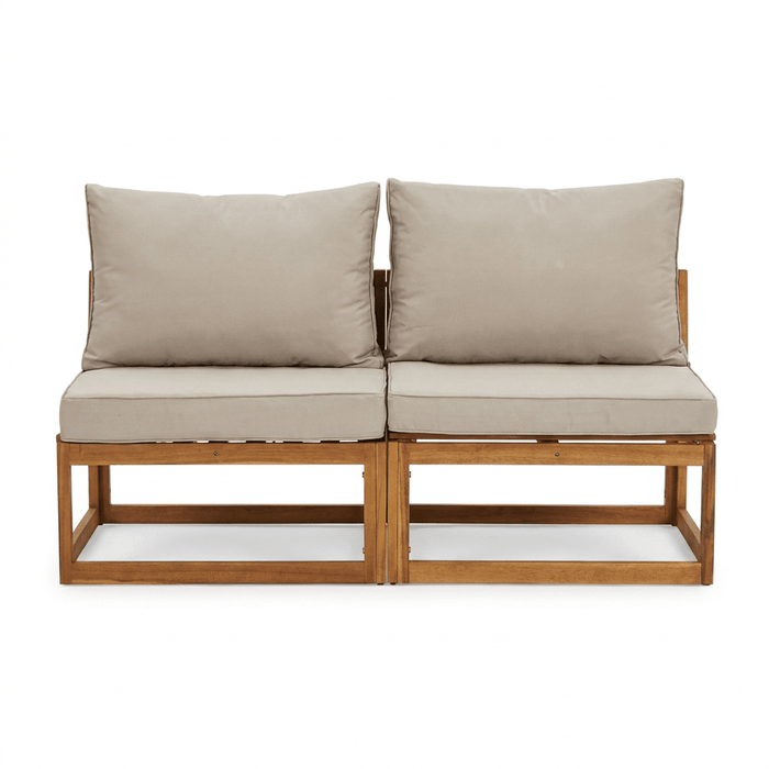 Rowan Armchair with 2-Seater Sofa and Coffee Table Set - Natural - Laura James