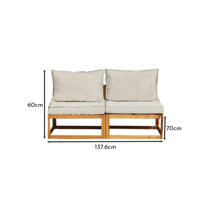 Rowan 2 Seater Armless Sofa - Sand - Laura James